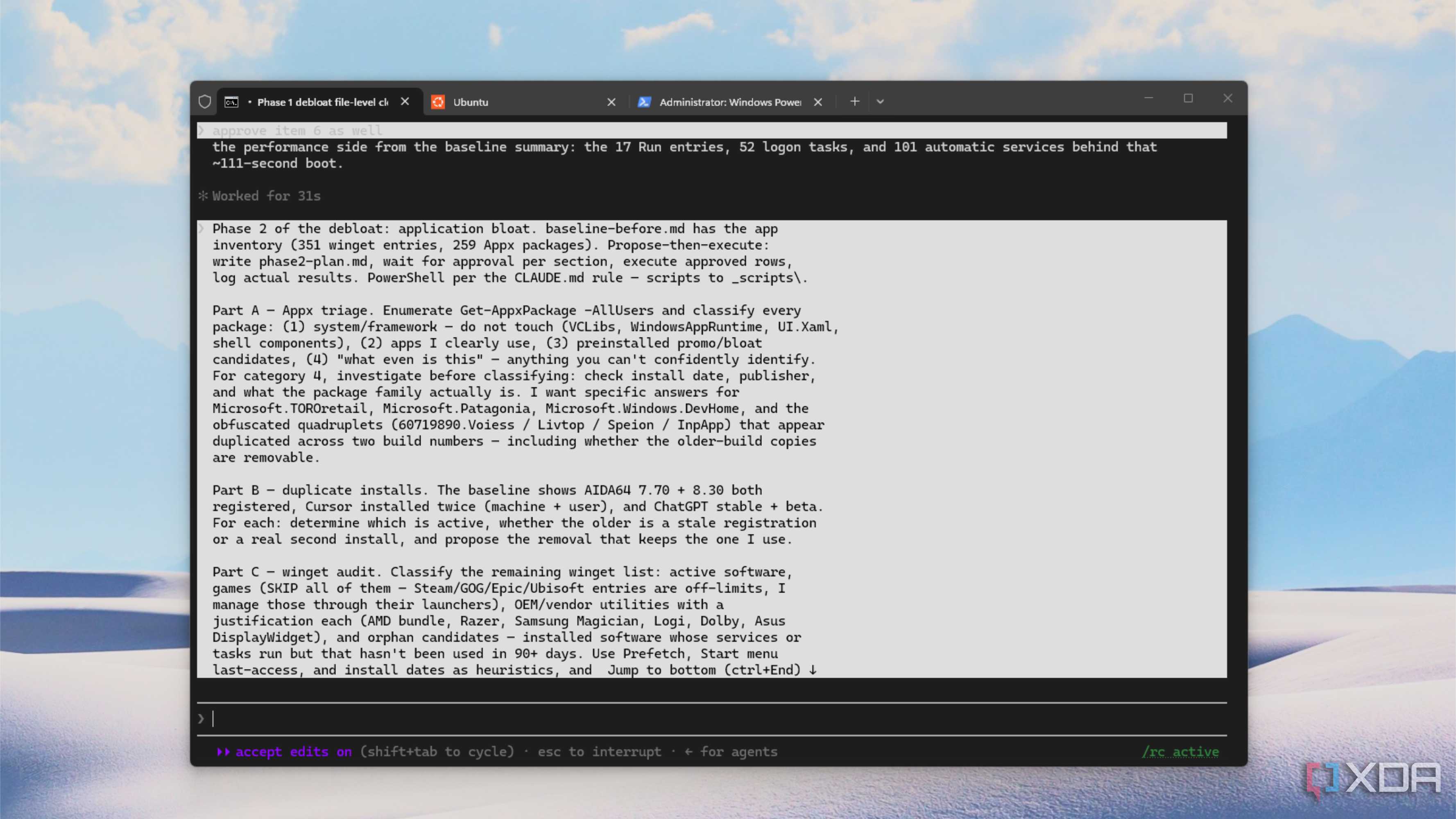 claude code investigating app bloat