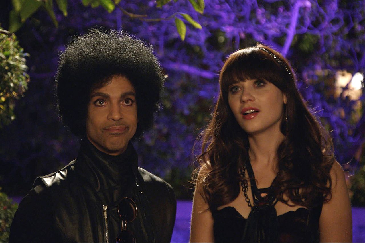 Zooey Deschanel and music royalty Prince in the
