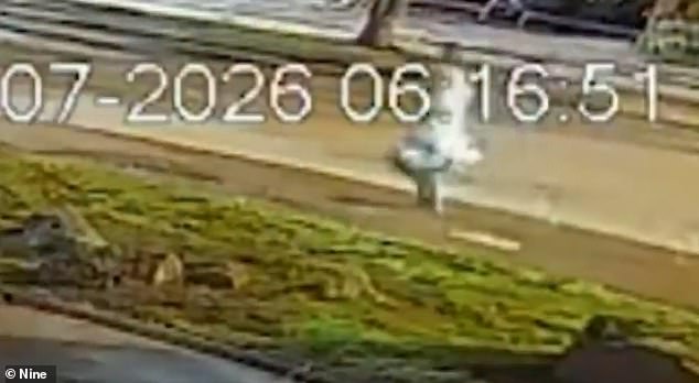 CCTV captured the 12-year-old running down the Albany Highway minutes after her mother was allegedly stabbed to death at the family home 600m away