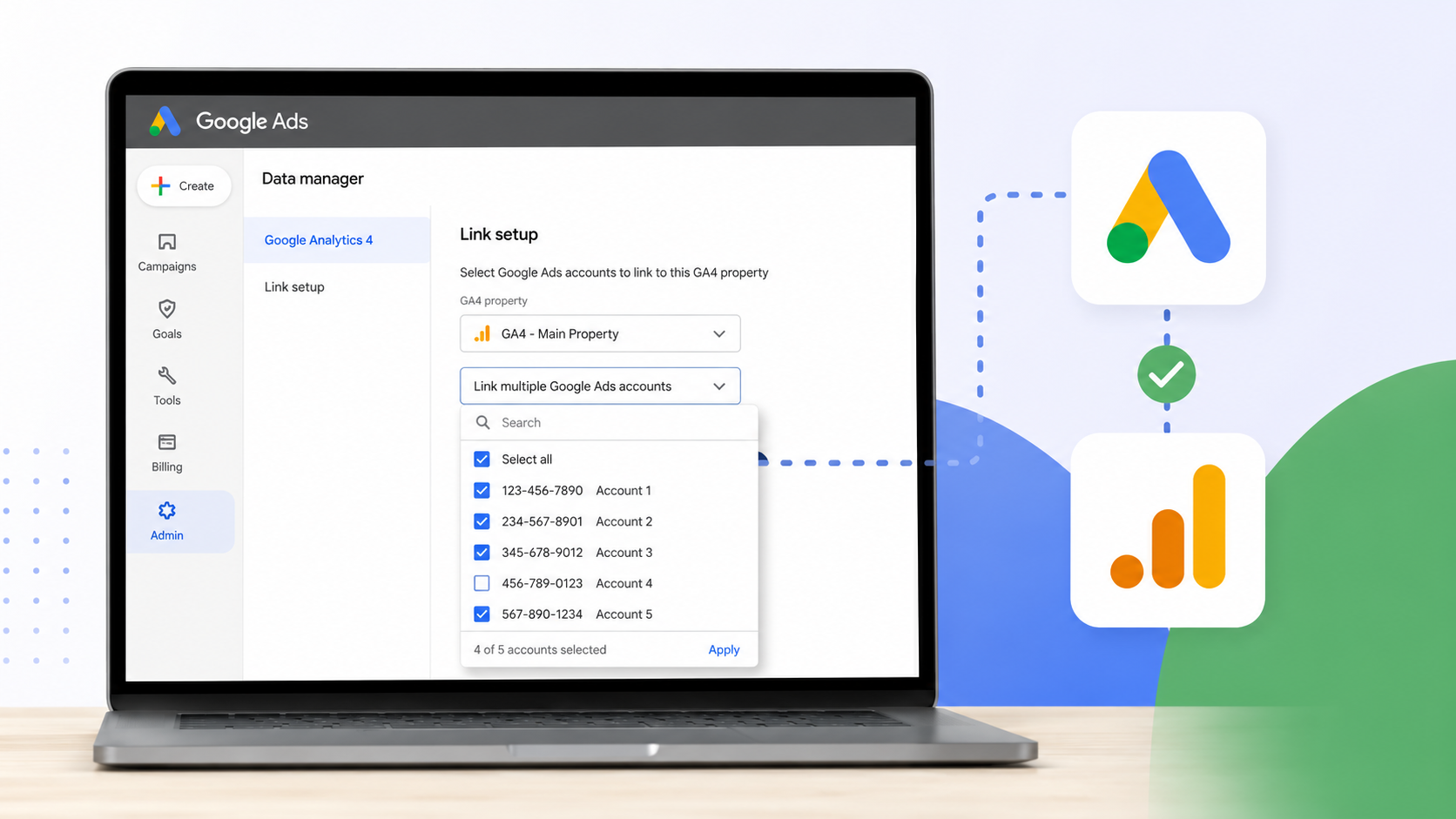 Google Ads simplifies GA4 setup with bulk account linking