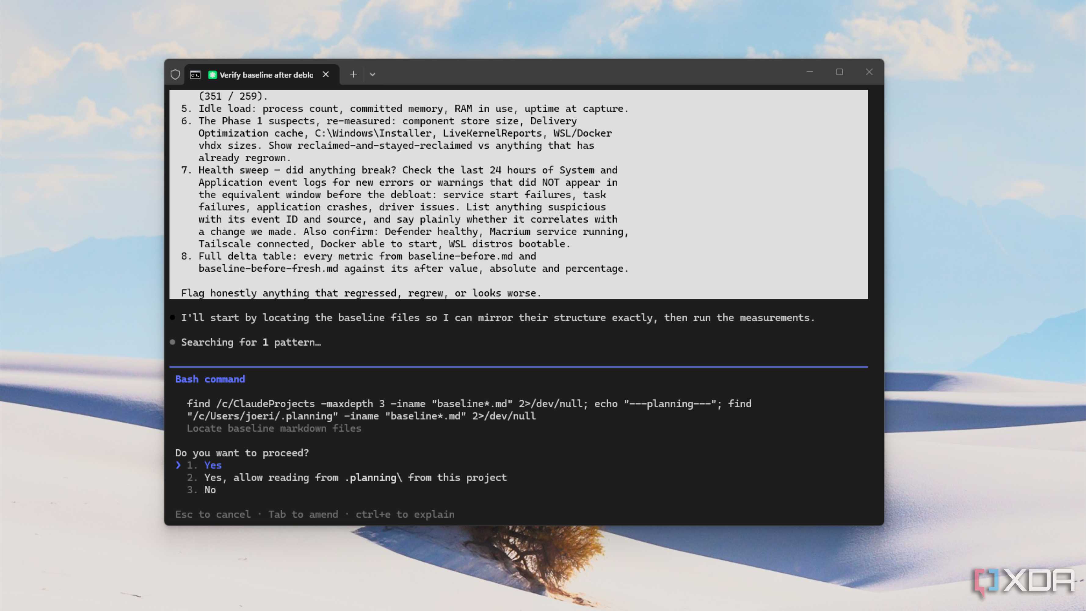 claude code running system benchmark after doing all four phases