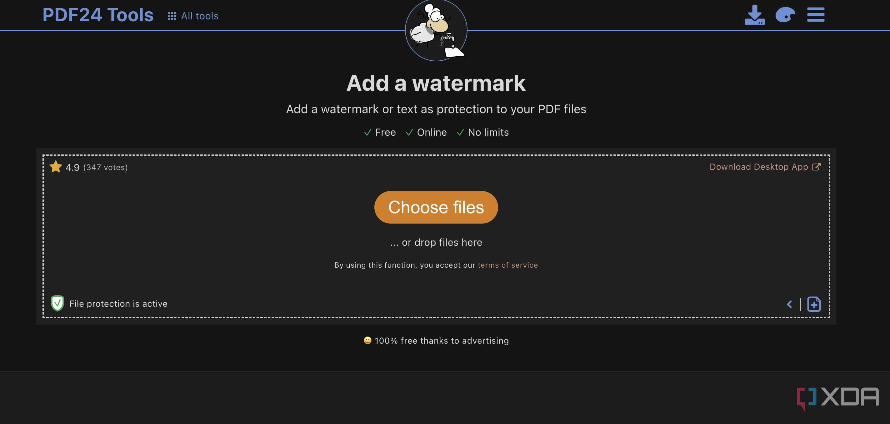 PDF24 add a watermark