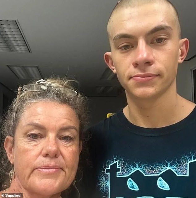 Loukas Rainger (right) has been freed on bail and reunited with his mother Natasha