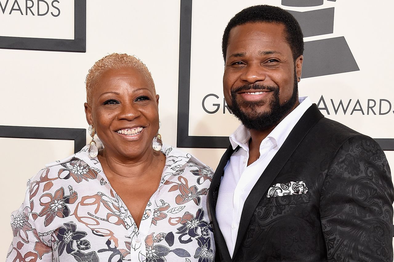 Malcolm-Jamal Warner (R) and Pamela Warner attend The 57th Annual GRAMMY Awards at the STAPLES Center on February 8, 2015.