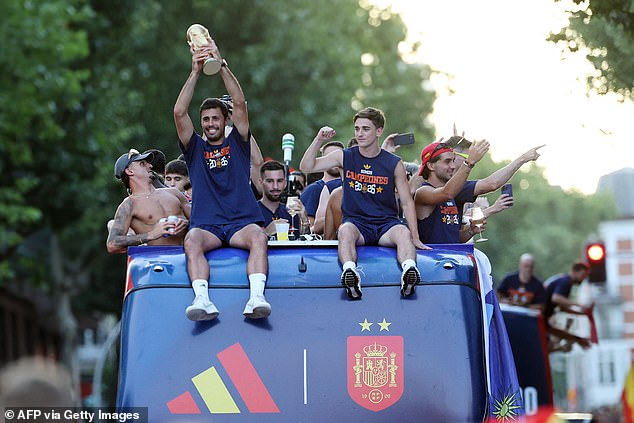 After enjoying their feast, players returned to their home nation for a victory parade in Madrid