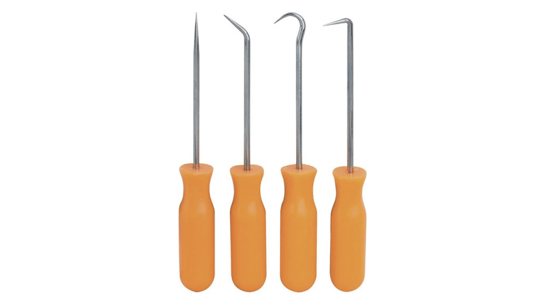 Orange mini pick and hook set