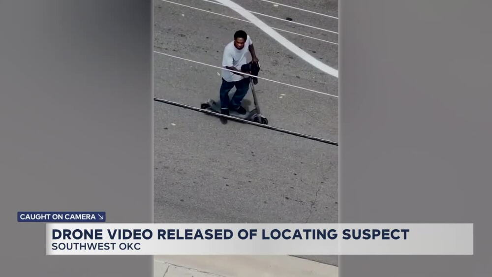 New drone footage shows OKC burglary suspect ditching gun hidden in shoes
