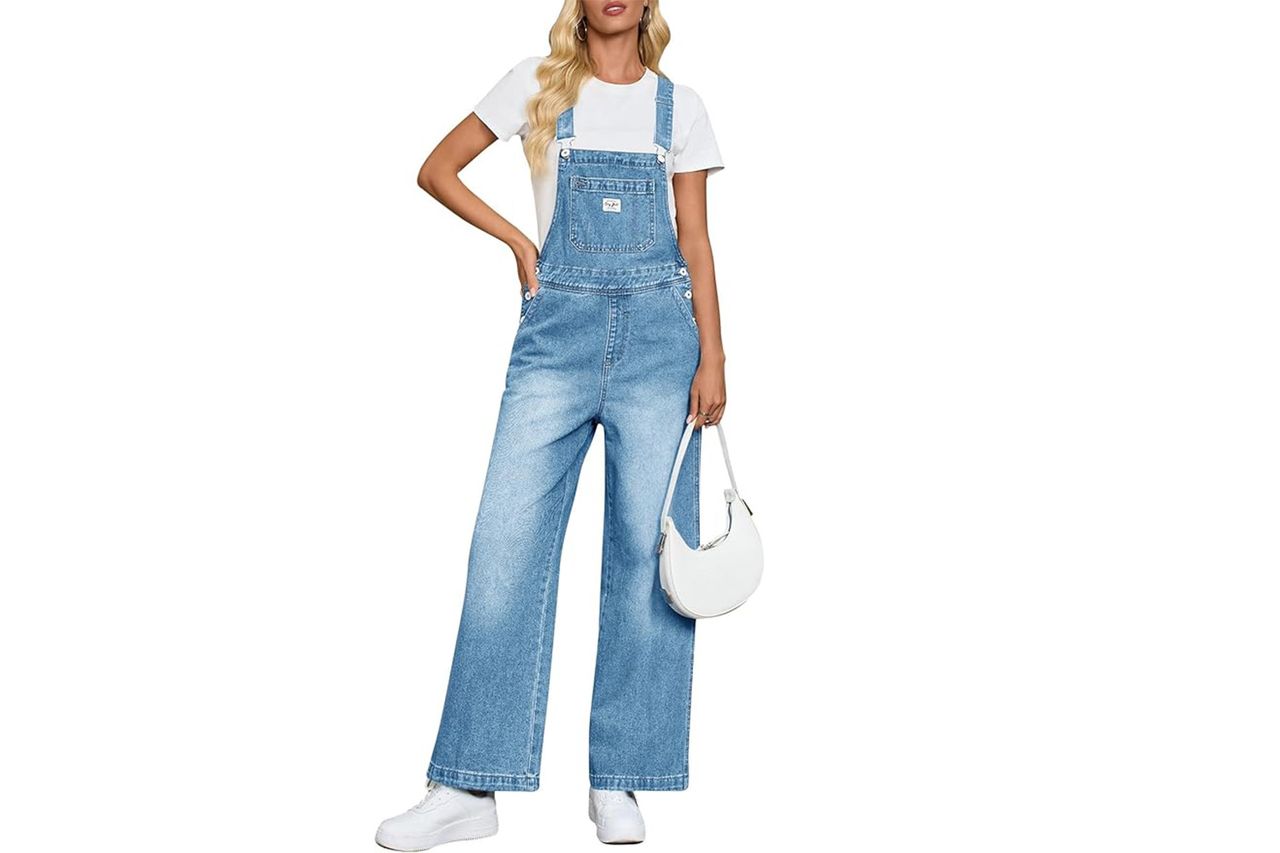 Cicy Bell Bib Jean Overalls Denim Long Rompers Casual Baggy Jumpsuit