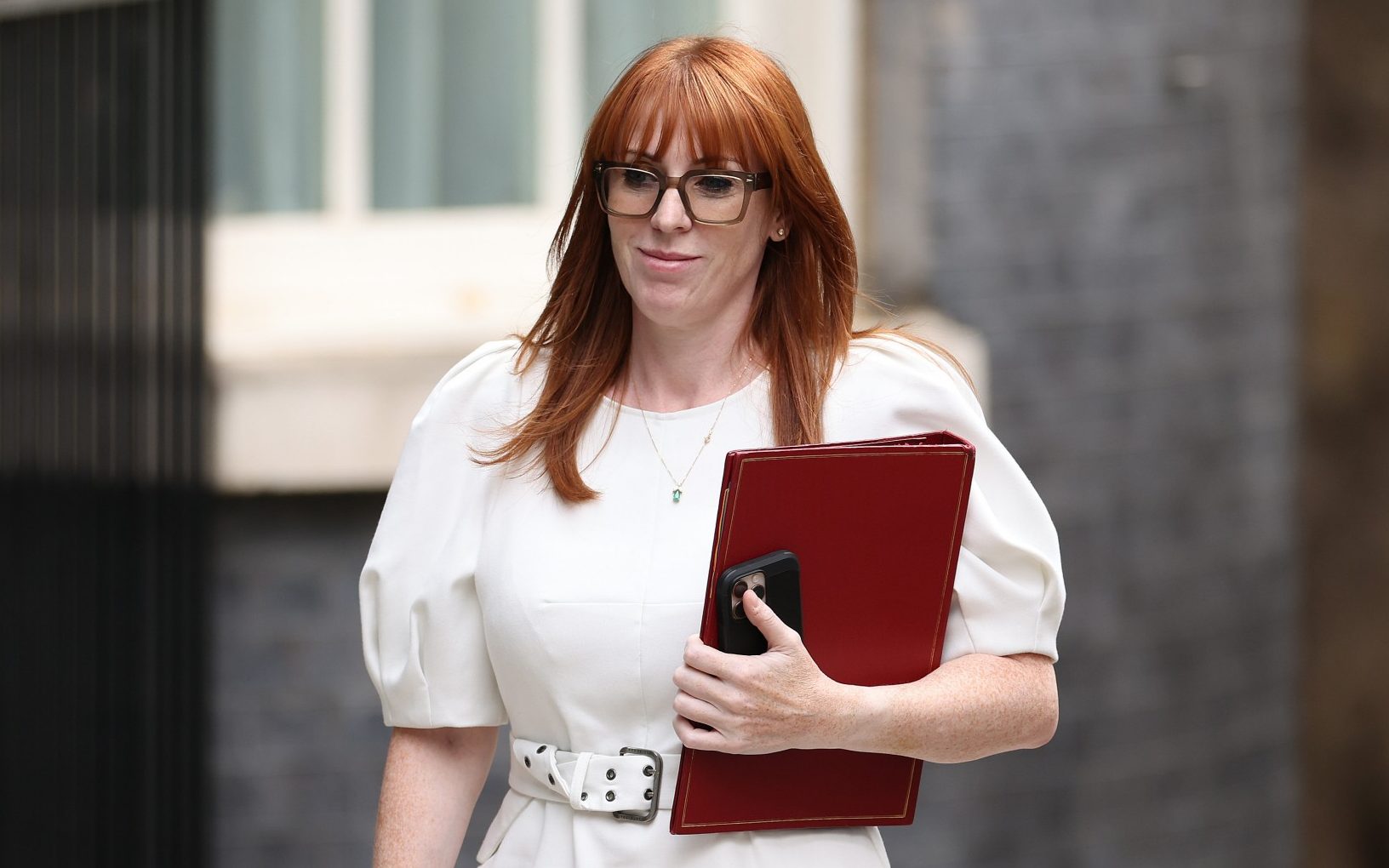 Housing Secretary Angela Rayner arrives at 10 Downing Street for Prime Minister Andy Burnham's first cabinet meeting, on July 21, 2026 in London, England