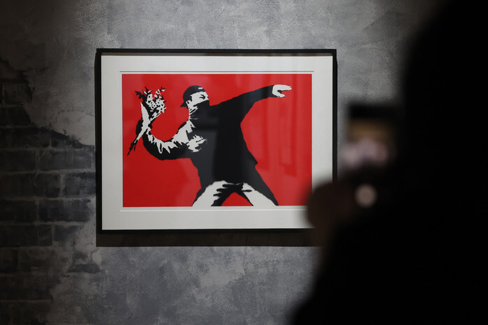 Elusive artist Banksy's exhibition