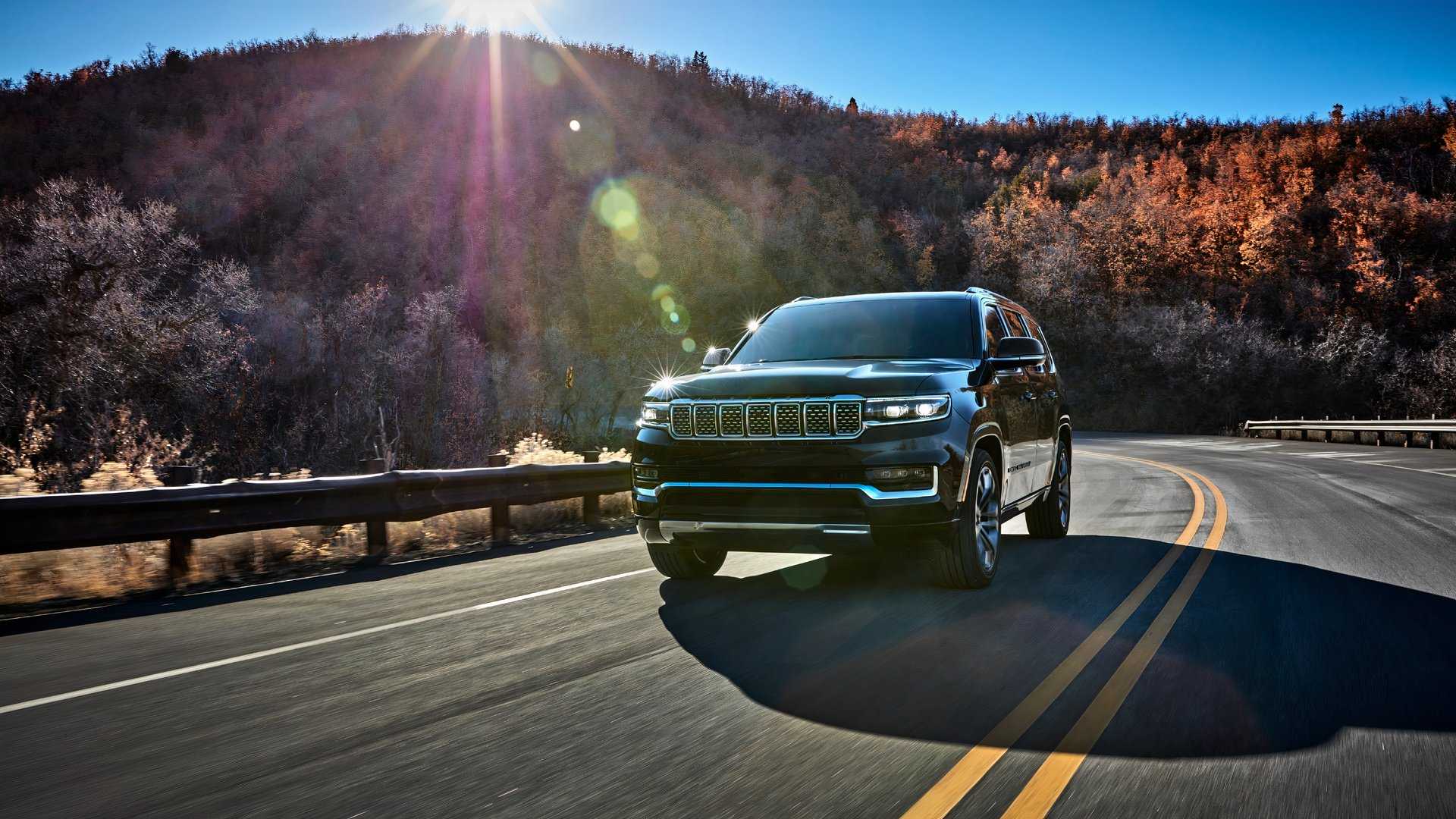 2025 Jeep Grand Wagoneer front action shot