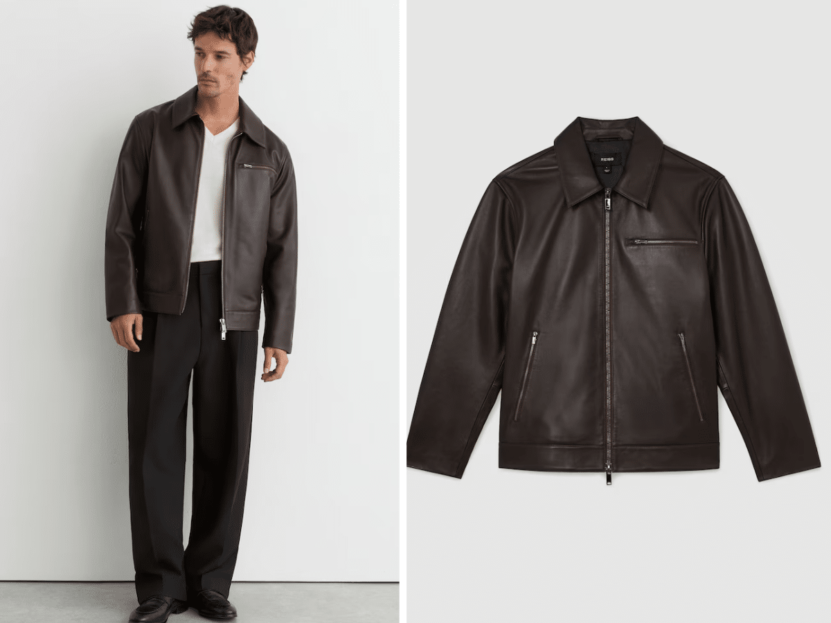 Reiss strader leather jacket