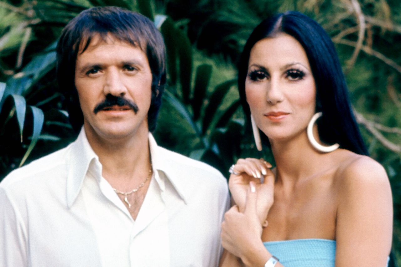 Sonny (1935-1998) and Cher Bono pose for a promotional photo for