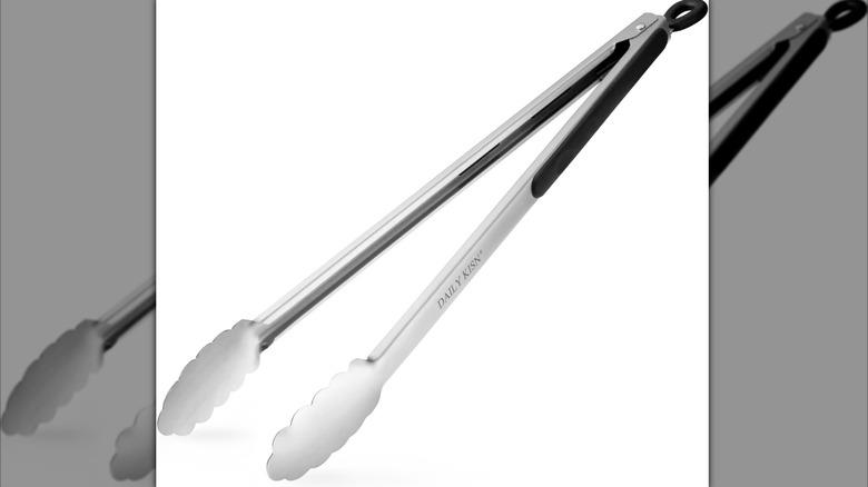 Daily Kisn extra-long grill tongs on white background