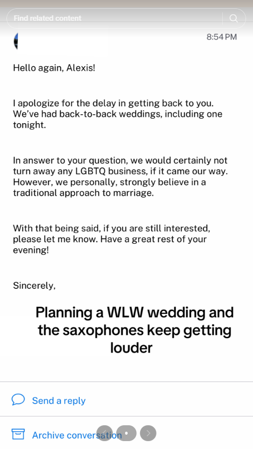Engaged Women Reach Out to Wedding Venue—Then Get Shocking Reply: ‘Audacity’