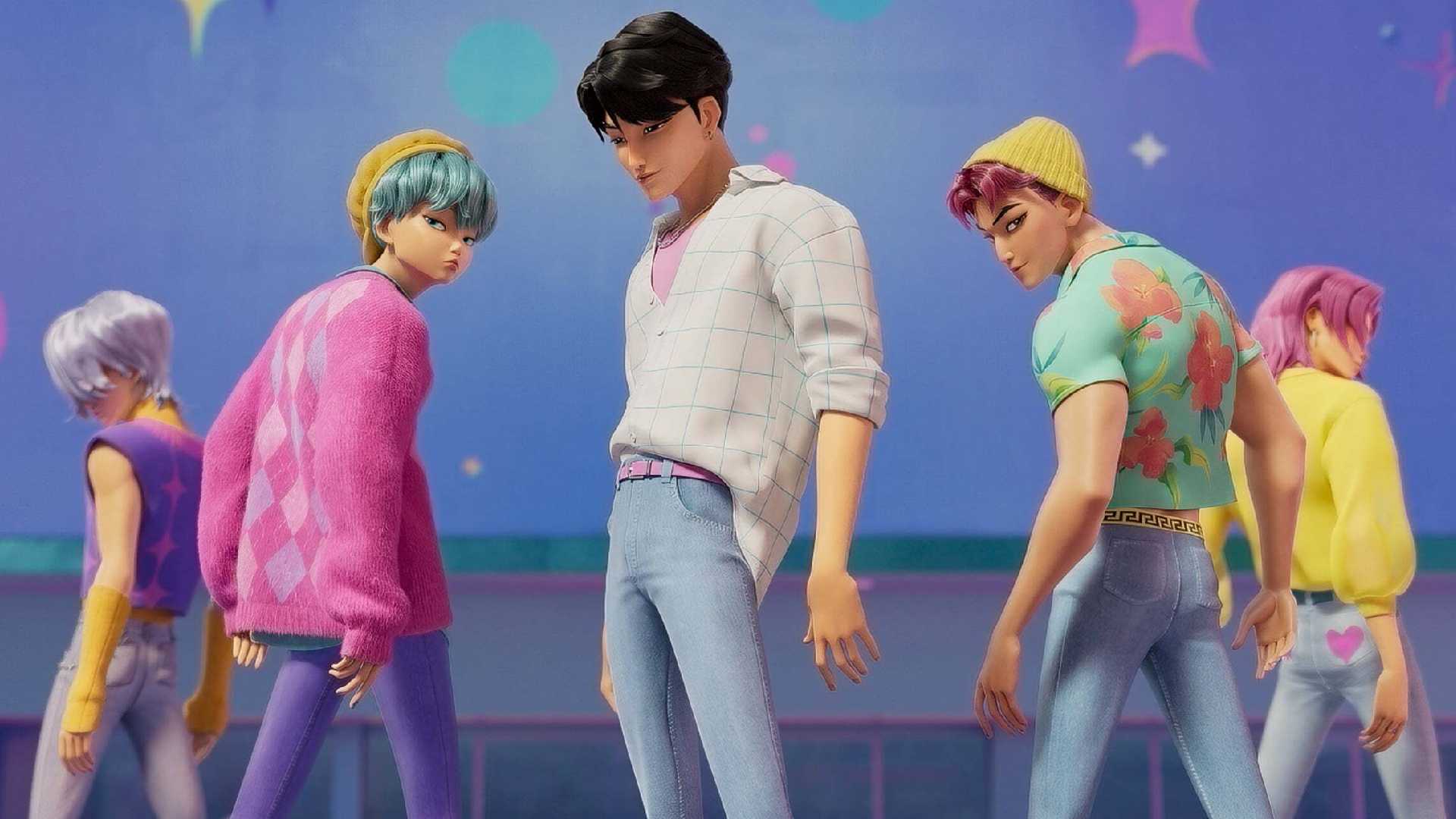 The Saja Boys performing Soda Pop in KPop Demon Hunters