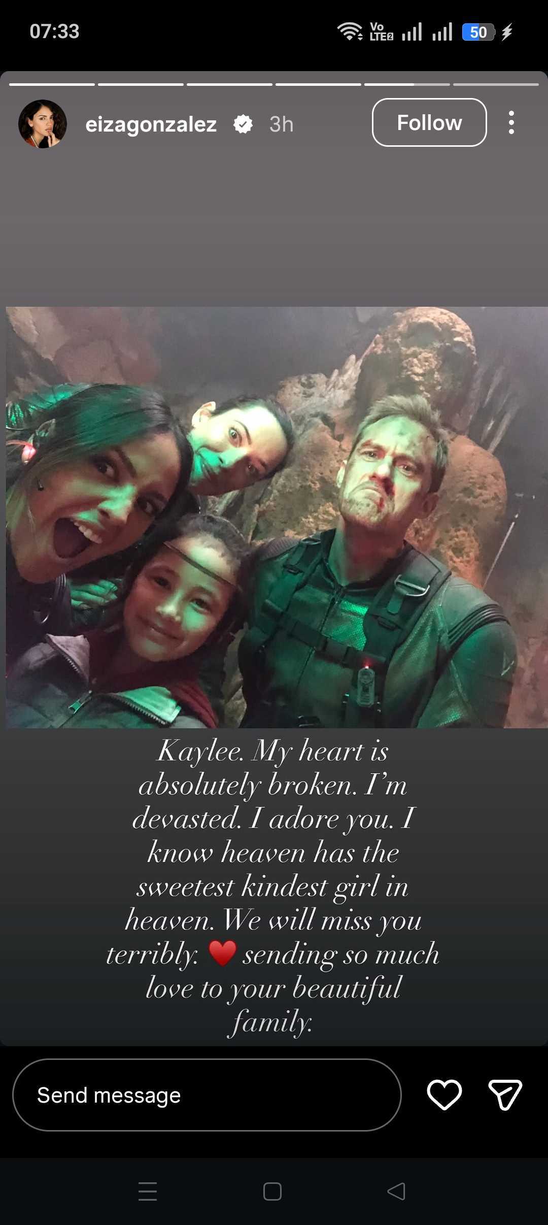 Eiza Gonzalez pays tribute to co-star Kaylee Hottle after death at 18: 'Heaven has the kindest girl'