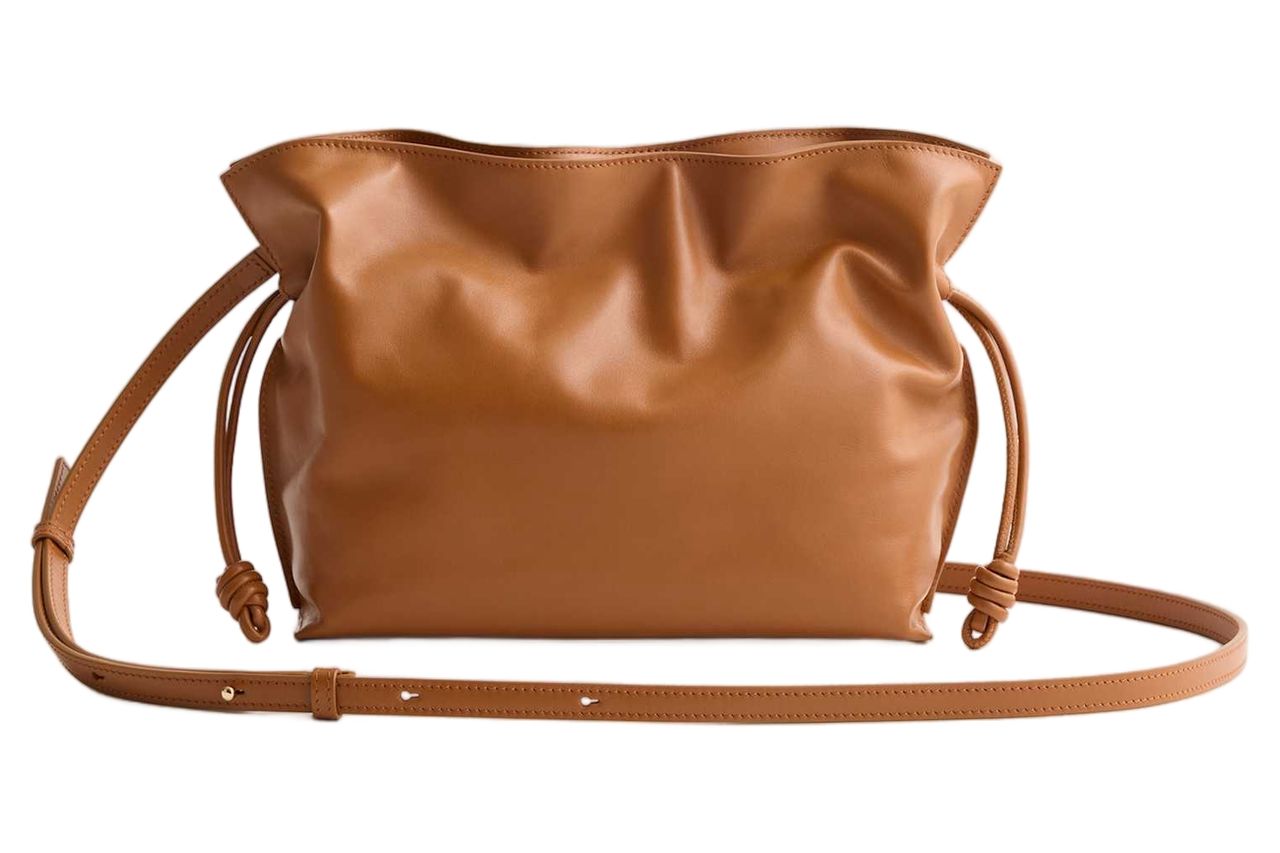 Italian Leather Drawstring Pouch Crossbody