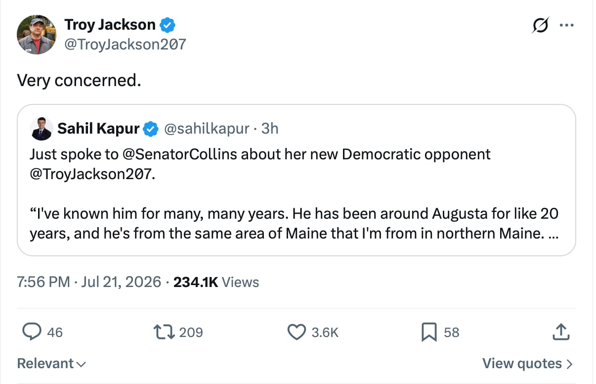 Jackson suggested Collins was