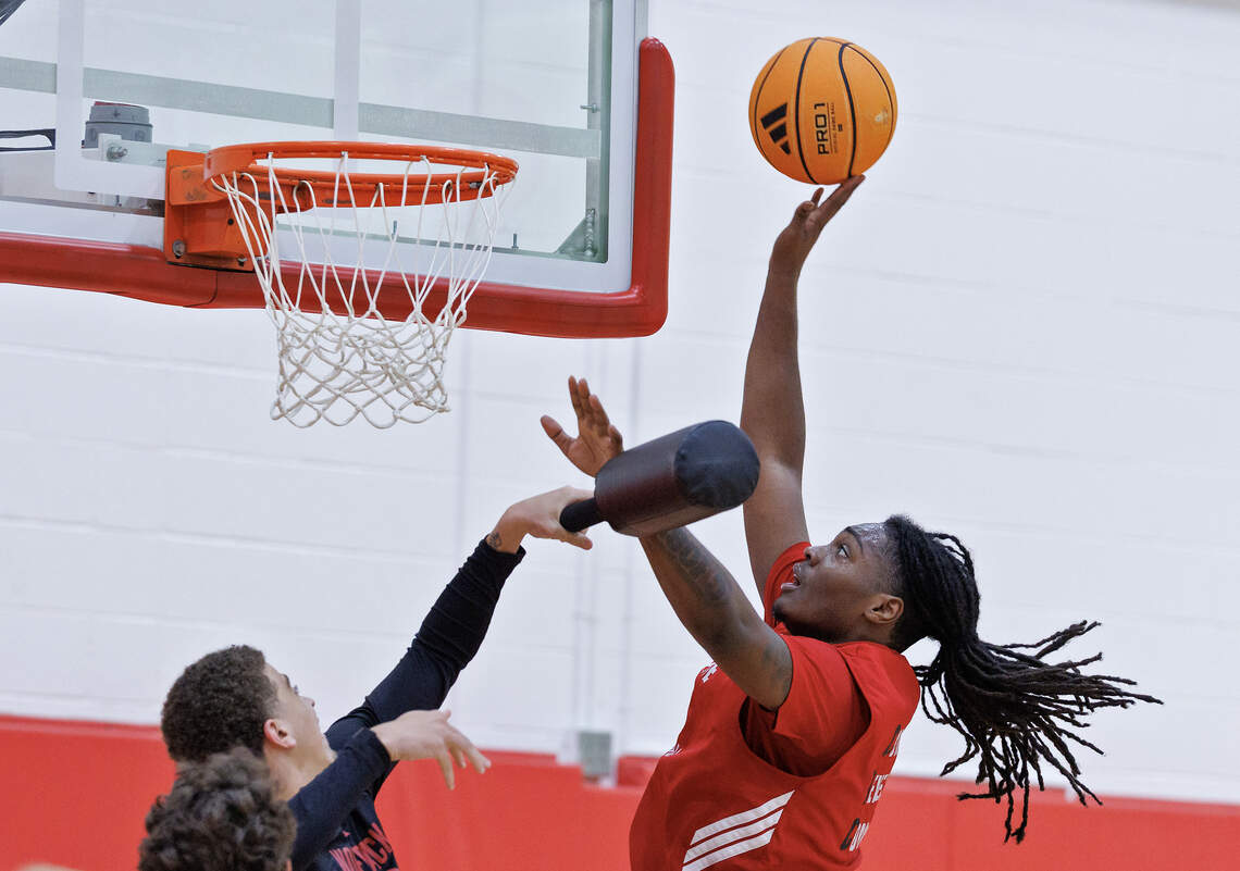 N.C. State’s Zymicah Wilkins puts up a shot during a team workout at the Dail Basketball Center on Tuesday, July 21, 2026, in Raleigh, N.C.