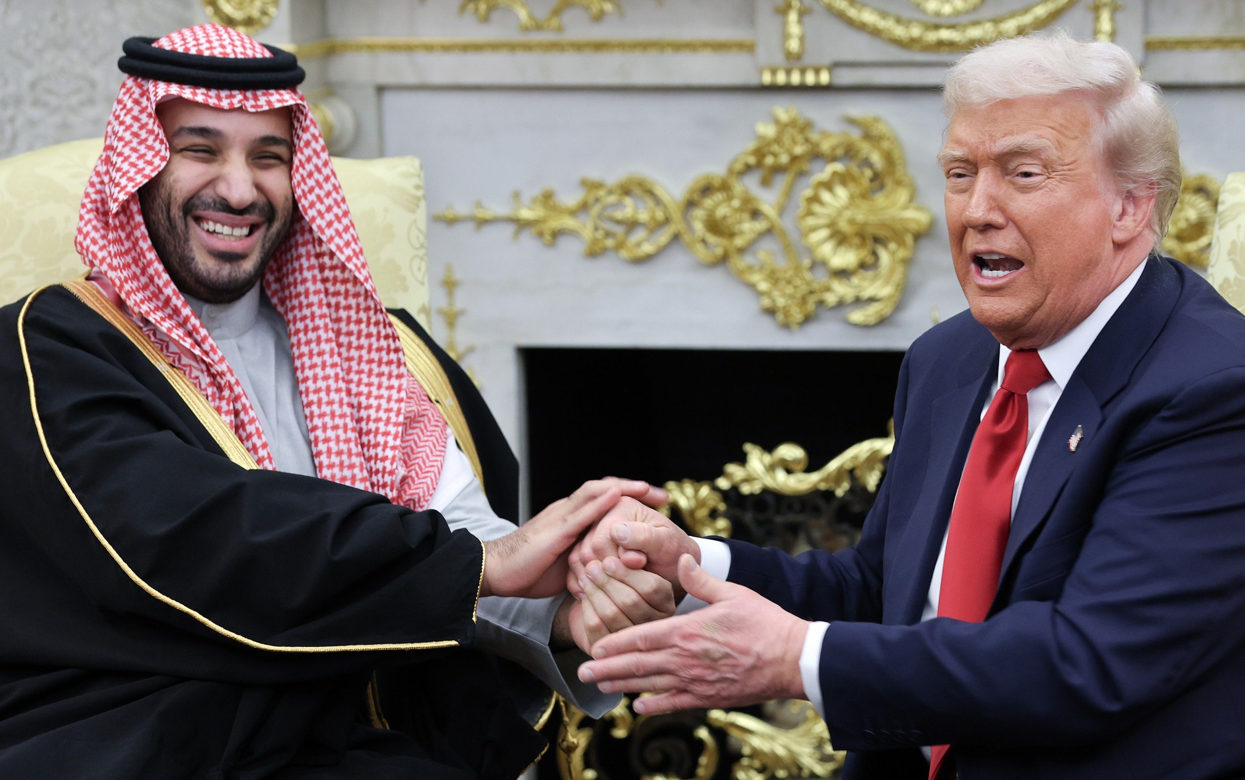 Donald Trump, pictured with Mohammed bin Salman last November, plans to announce the deal on Wednesday
