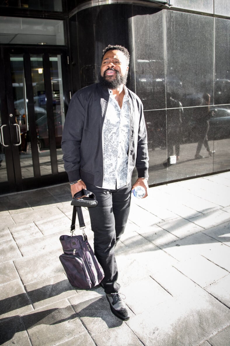 Malcom-Jamal Warner is seen leaving the Good Day New York