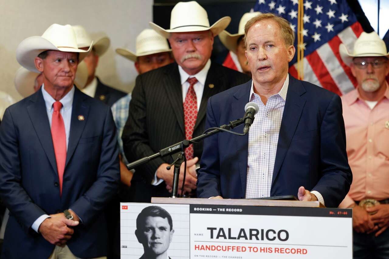 Ken Paxton held a rare press conference. He refused to answer questions.