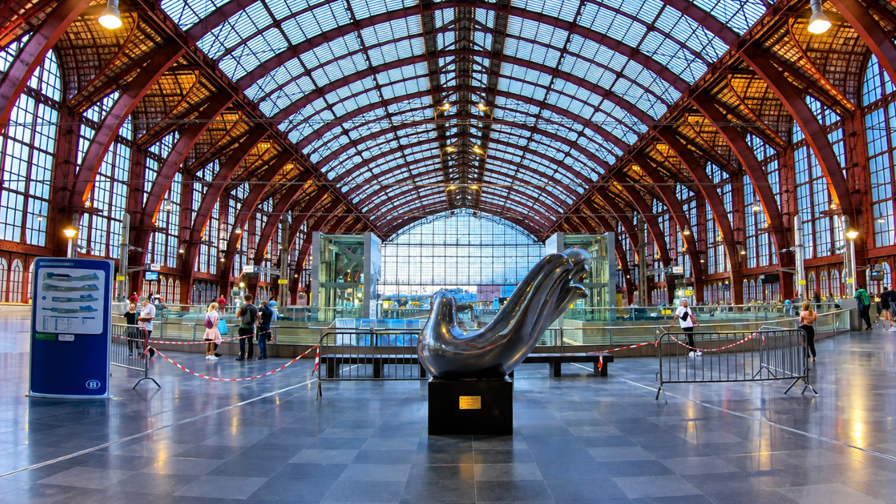 Inside Antwerp Central Station’s grand railway hall (4K)