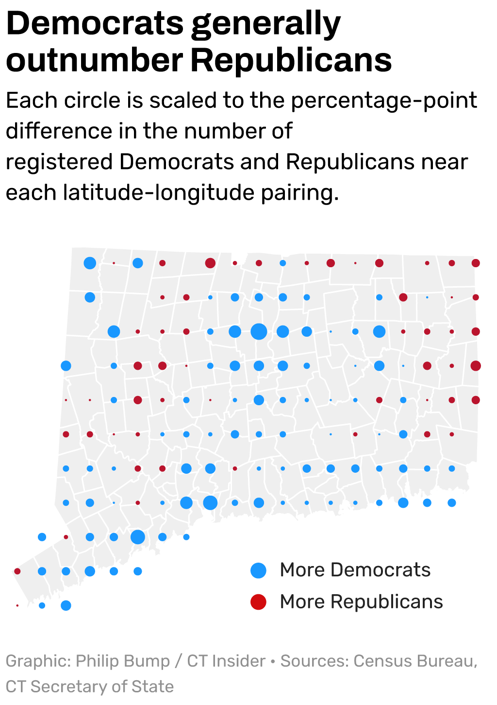 Connecticut isn't as blue as it looks. The voter map explains why: Philip Bump
