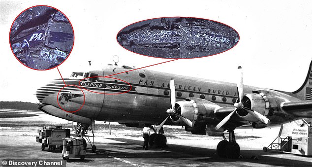 A follow-up photographic survey returned astonishing images that showed the winged Pan Am logo and the name of the plane still legible