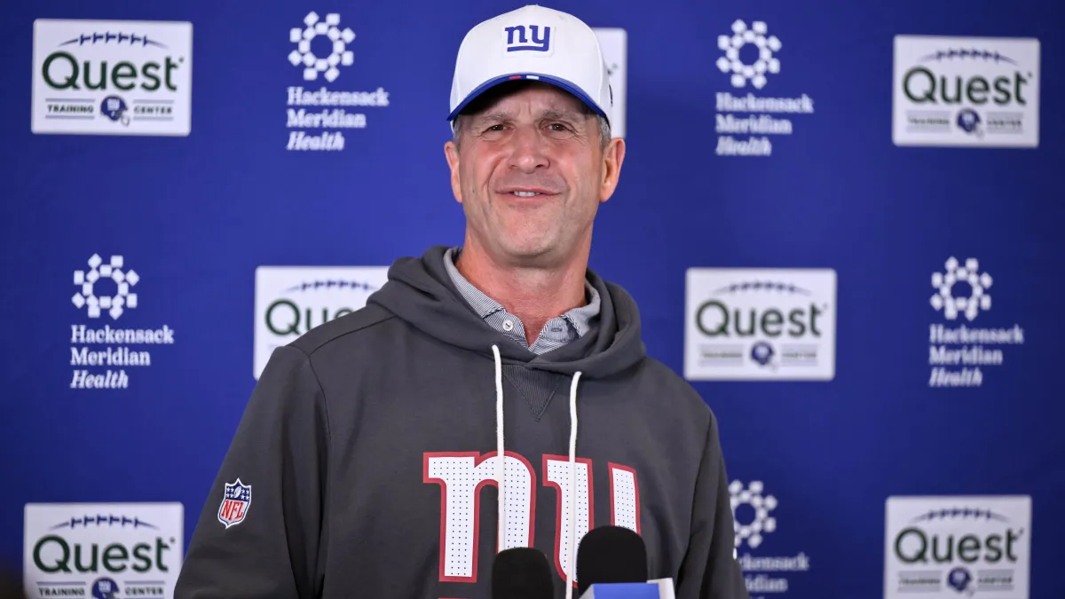 Giants coach John Harbaugh responds to Cam Skattebo's backflip in a way you'd never expect