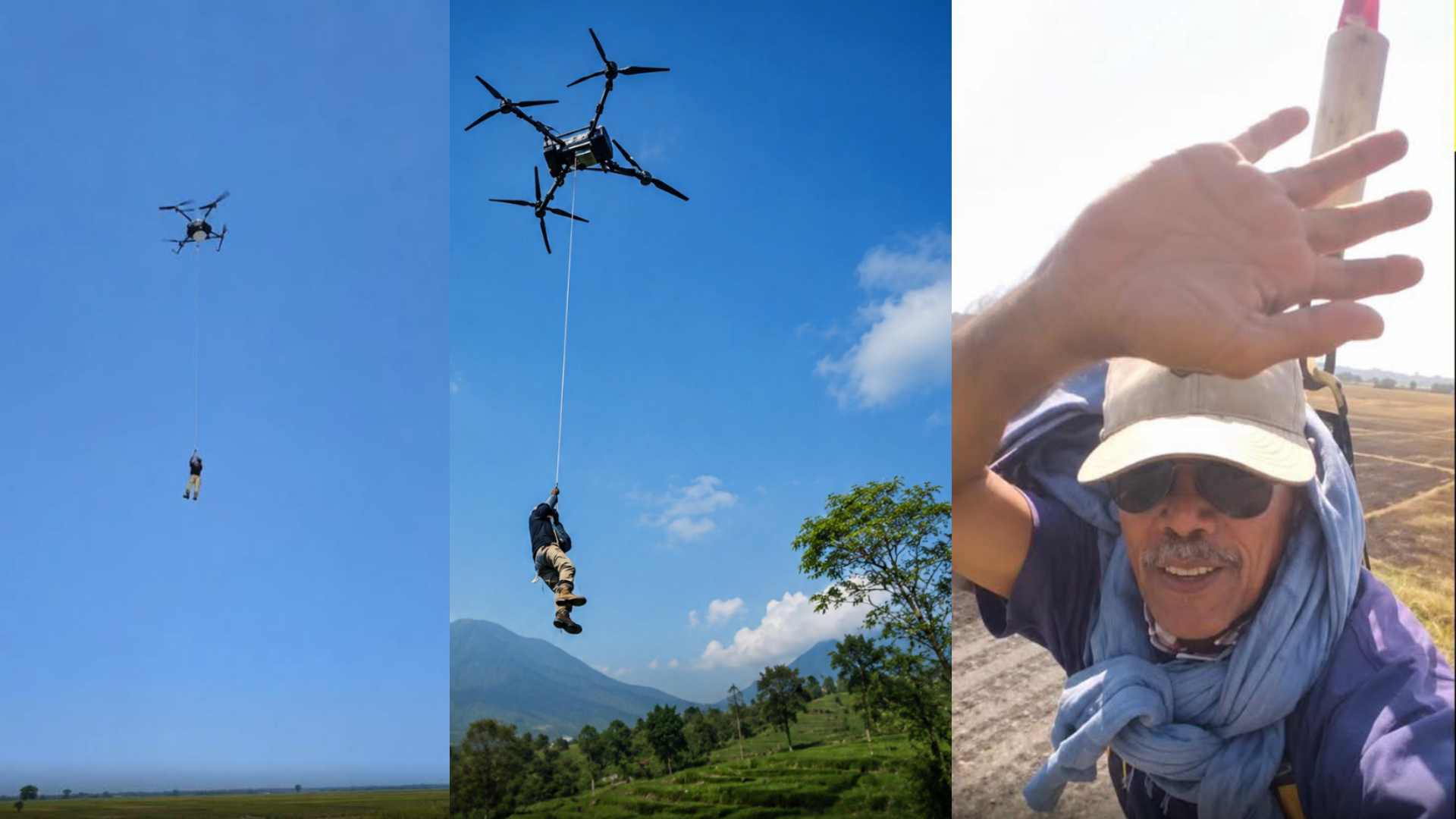 Indonesian farmer goes viral for flying to work with a drone
