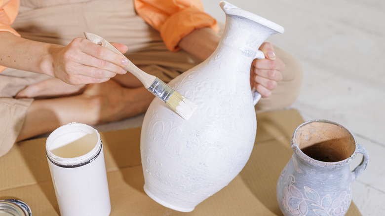 painting an old pitcher with matte finish paint