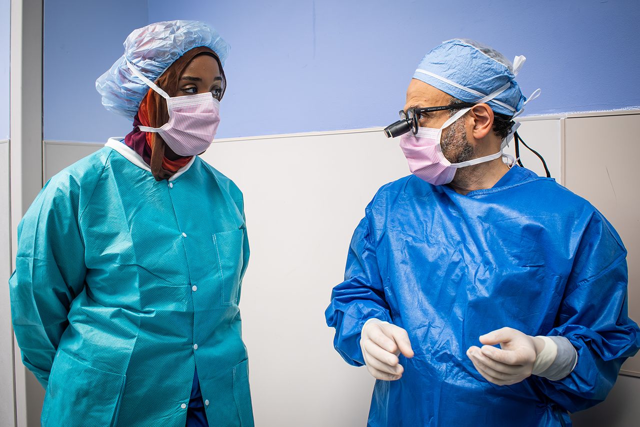 Sabirah in Neurosurgery OR with Dr Labib