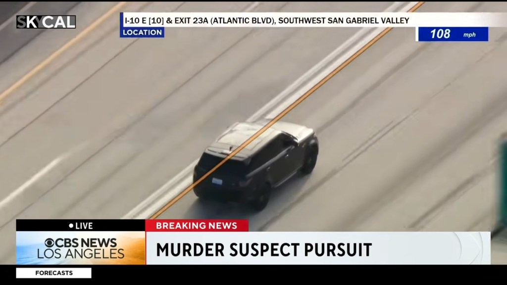 Dramatic end to LA police chase as cops ram attempted murder suspect’s luxury vehicle