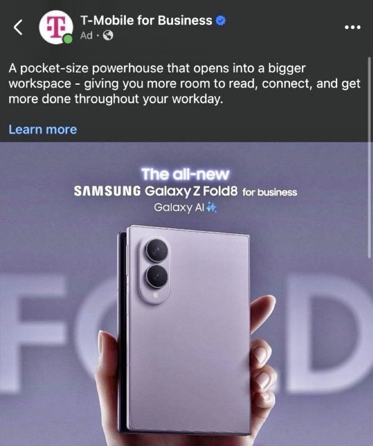 T-Mobile is promoting the Fold 8 already. | Image by @AnxiousHolly
