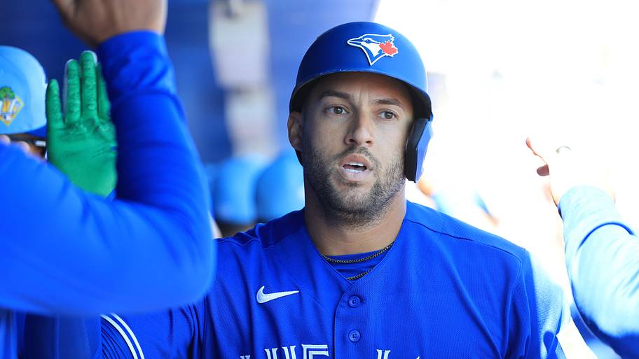 Toronto Blue Jays designated hitter George Springer (4).