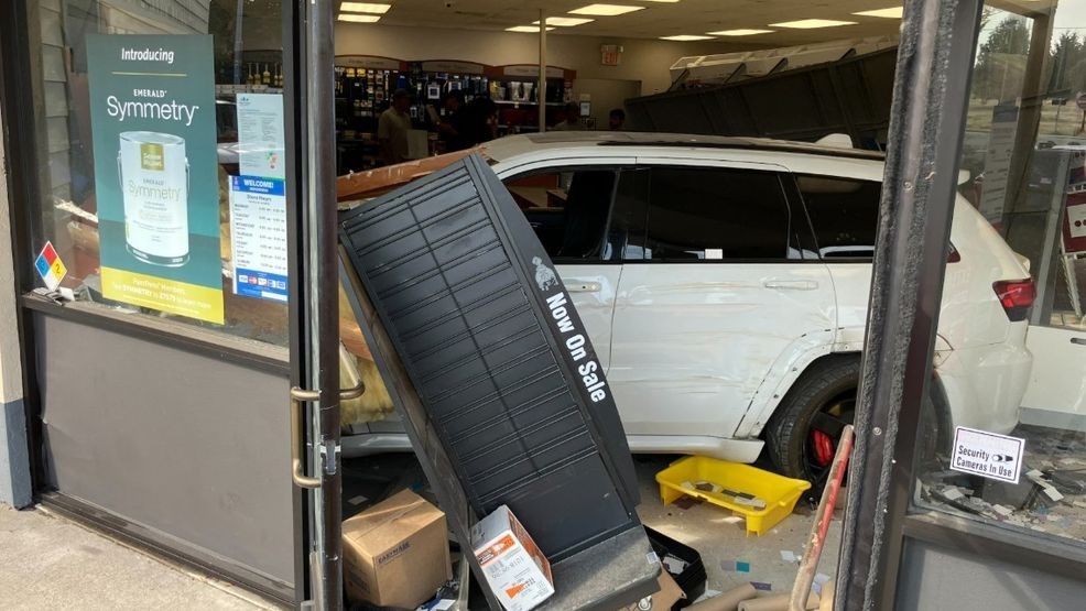 Police investigate after car slams into SE Portland Sherwin-Williams store