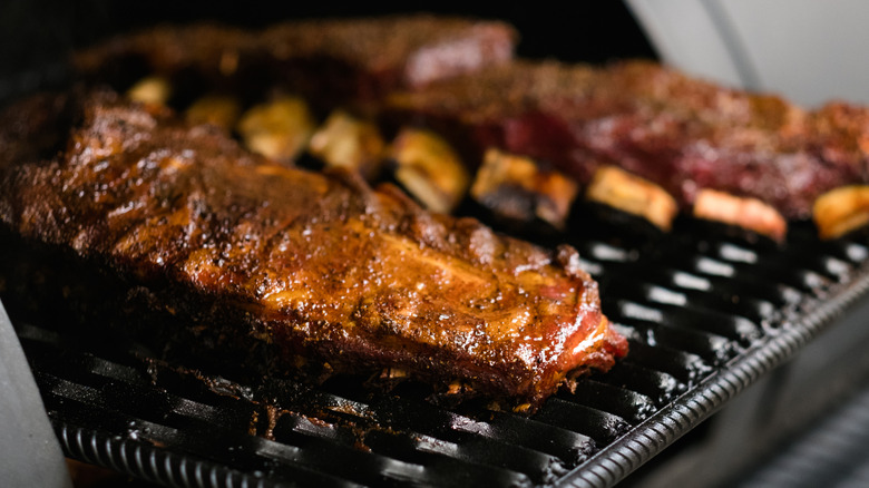 ribs in a smoker