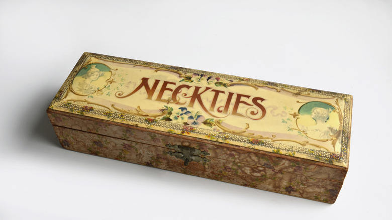 Antique celluloid necktie box.