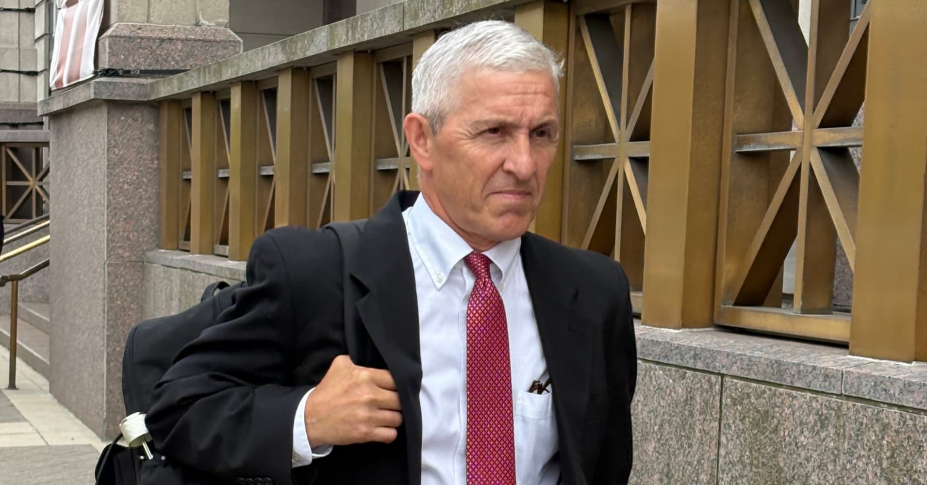 James Patten leaving U.S. District Court in Camden, New Jersey, after his sentencing hearing on July 21, 2026.
