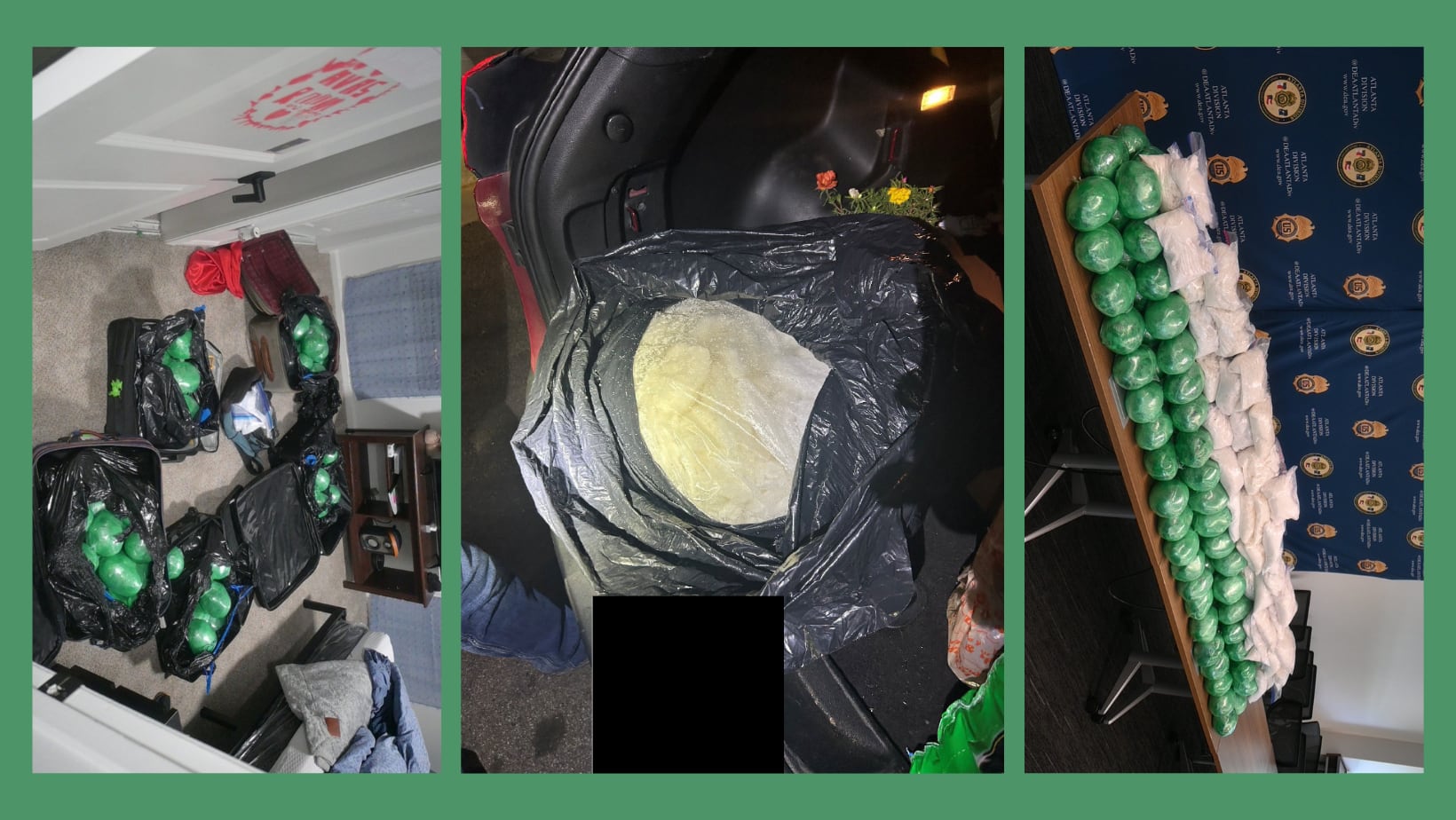 Three suspects charged after authorities seize nearly 500 pounds of meth in metro Atlanta