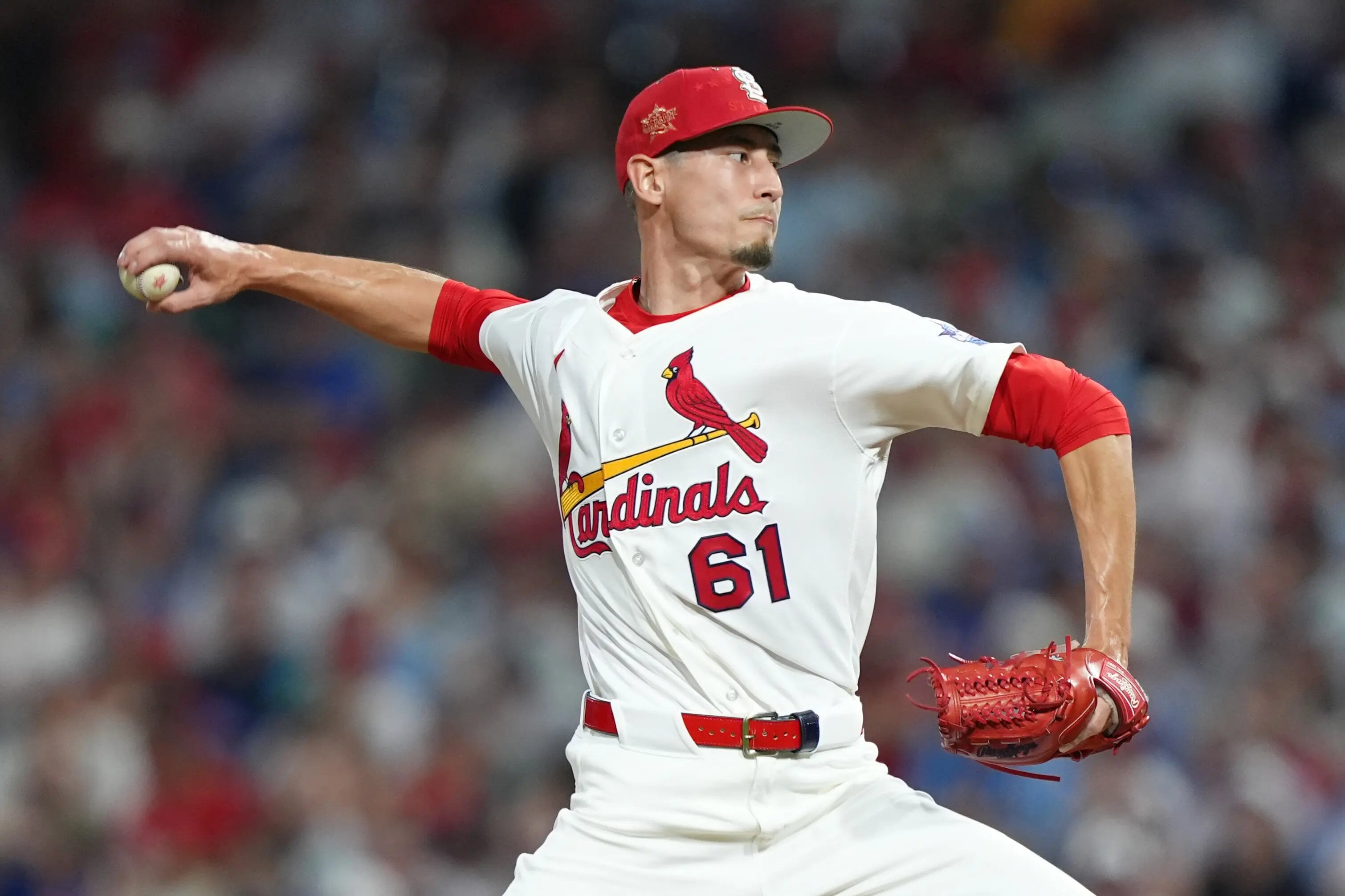 Jul 14, 2026; Philadelphia, Pennsylvania, USA; St. Louis Cardinals pitcher Riley O'Brien (55) pitches during the third inning for the All-Star Game at Citizens Bank Park. Mandatory Credit: Kyle Ross-Imagn Images | Source: Lastwordonsports.com - Andrew Willis