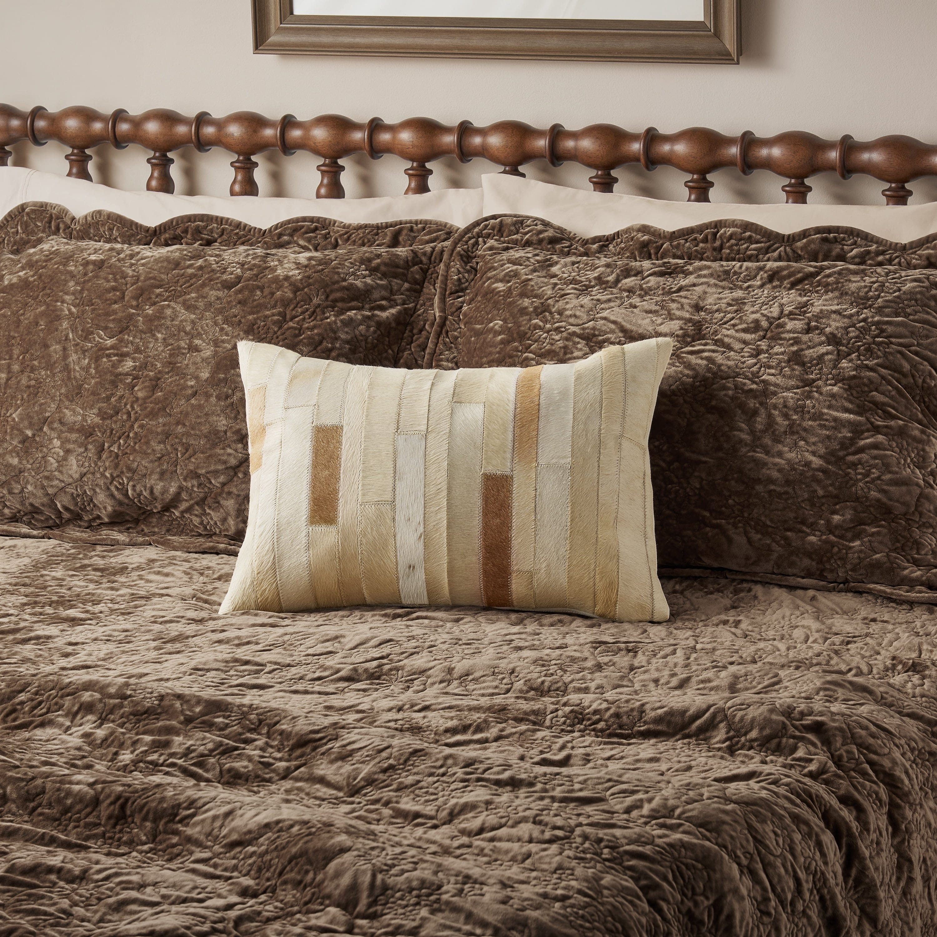 The Pioneer Woman Ranch Patchwork Cowhide Lumbar Pillow