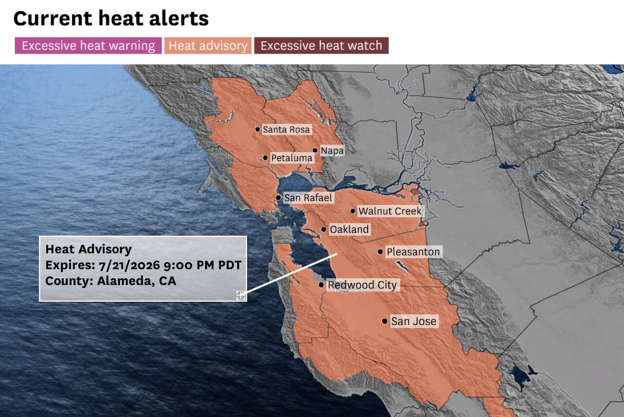 Heat advisory issued for large swath of Bay Area