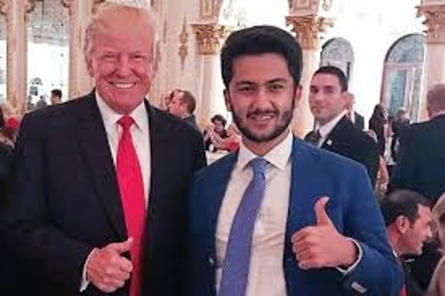 Mr Sajwani, pictured with US President Donald Trump, is among the Middle Eastern billionaires setting up London boltholes. Trump is also driving some Americans overseas