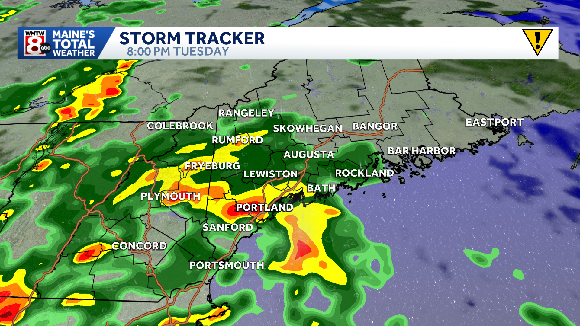 Soaking showers across Maine tonight