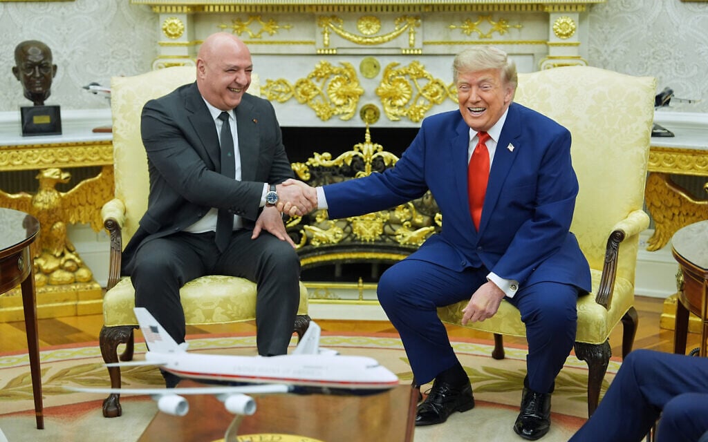 President Donald Trump meets with Lebanese President Joseph Aoun in the Oval Office at the White House, July 21, 2026, in Washington. (AP Photo/Mark Schiefelbein)