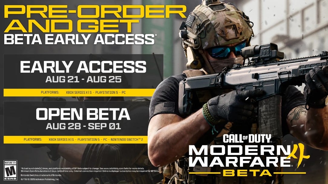Call of Duty: Modern Warfare 4 Opens Its Doors with Confirmed Beta Dates and Nintendo Switch 2 Support