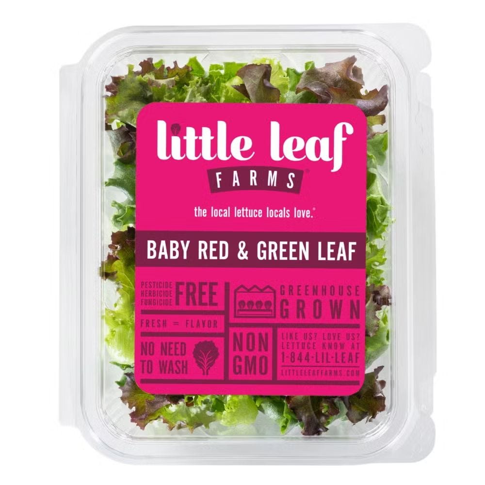 Little Leaf Farms Baby Red and Green Leaf Lettuce Salad Blend